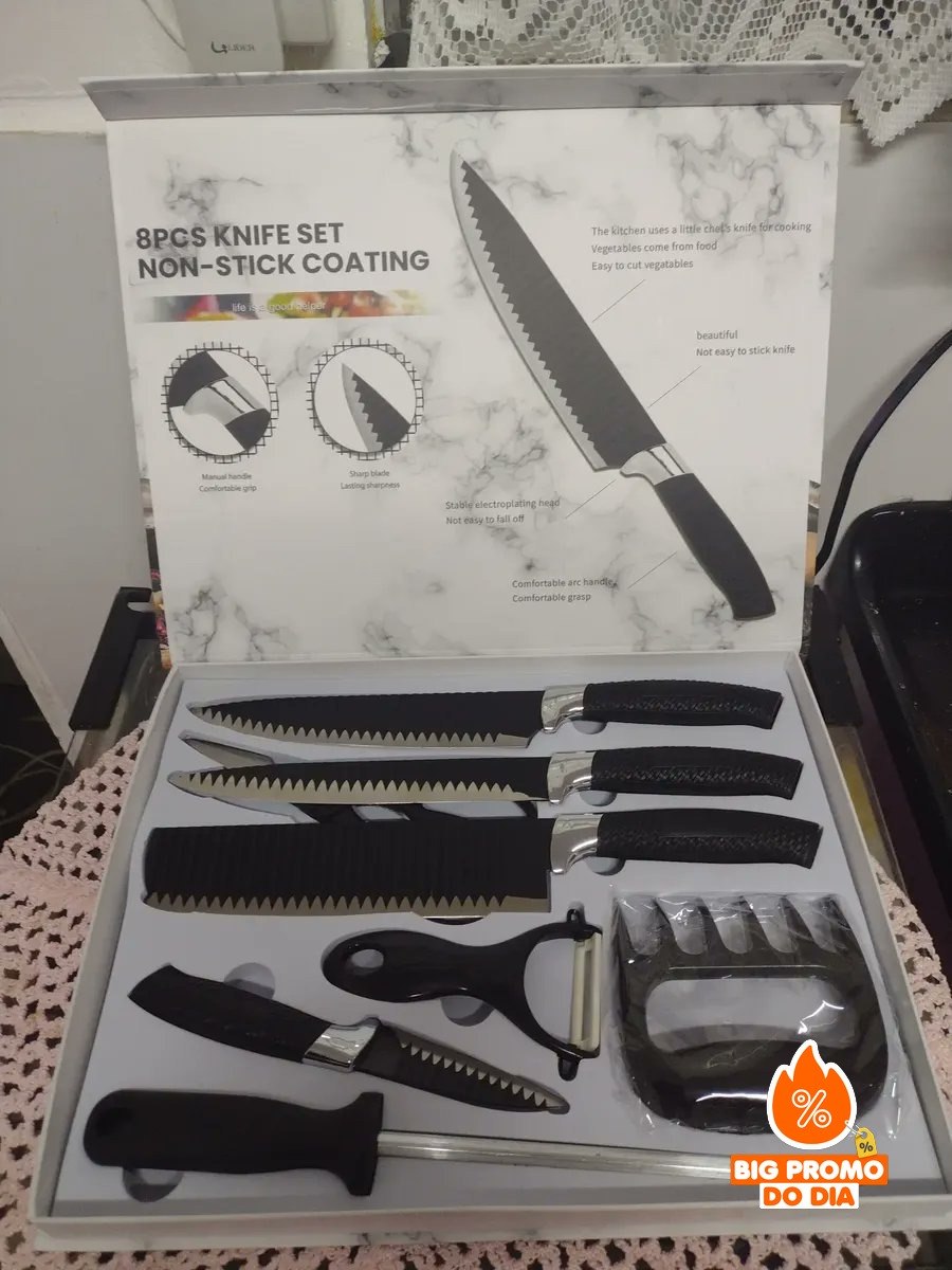 Conjunto De Facas Chef Profissional 8 Peças Inox