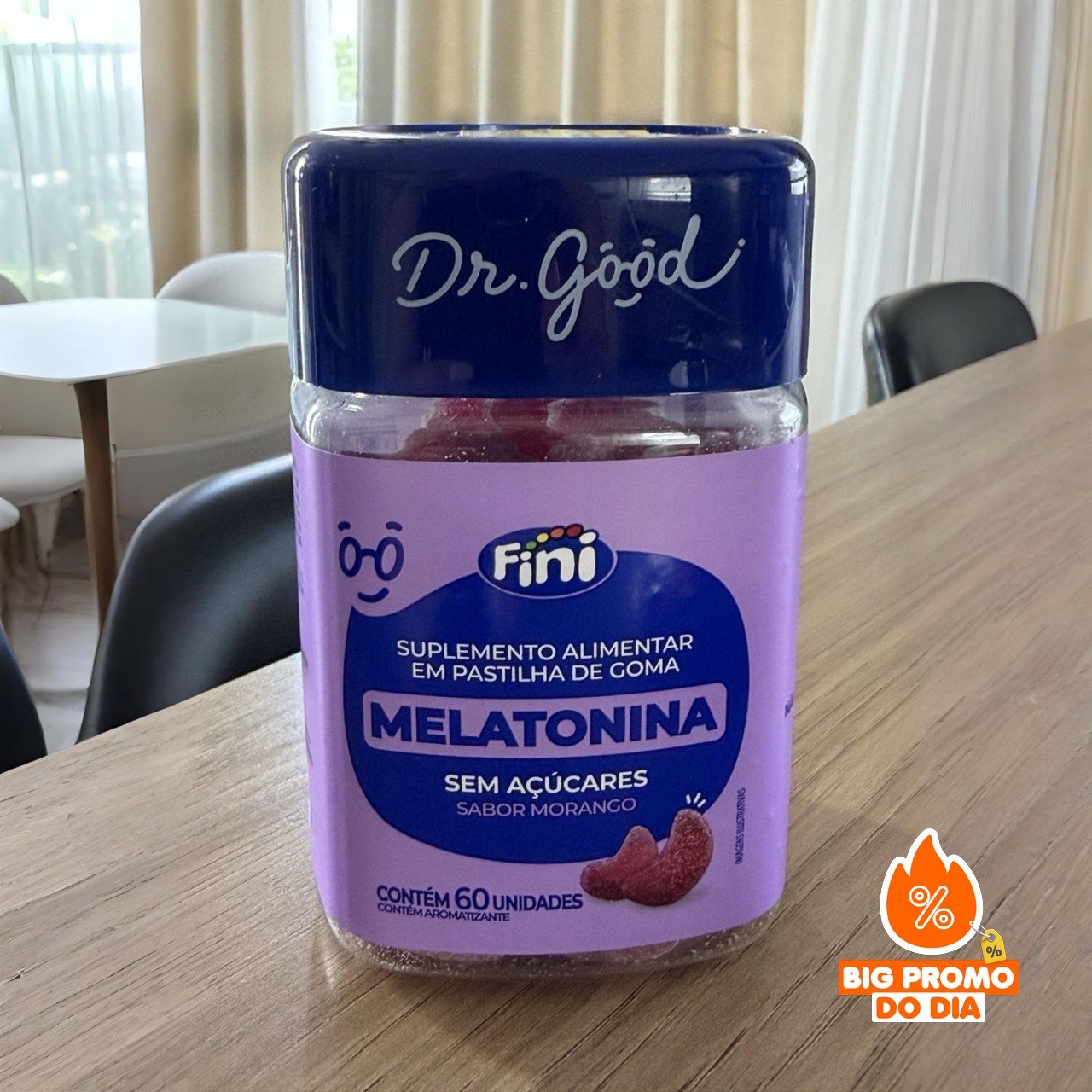 Melatonina Em Gomas Sabor Morango 60 Gomas - Fini Dr Good