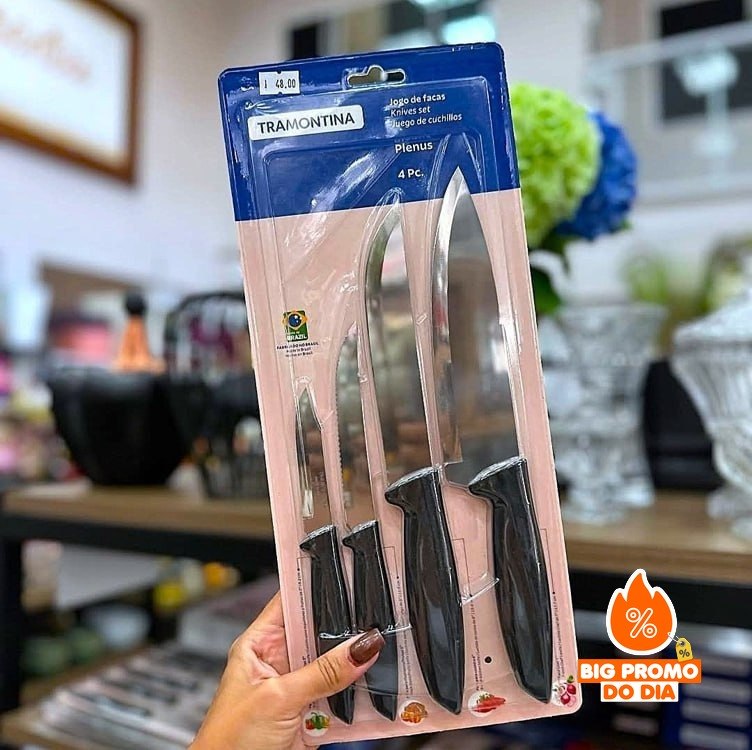 Jogo de Facas Tramontina 4 Peças Plenus Pre