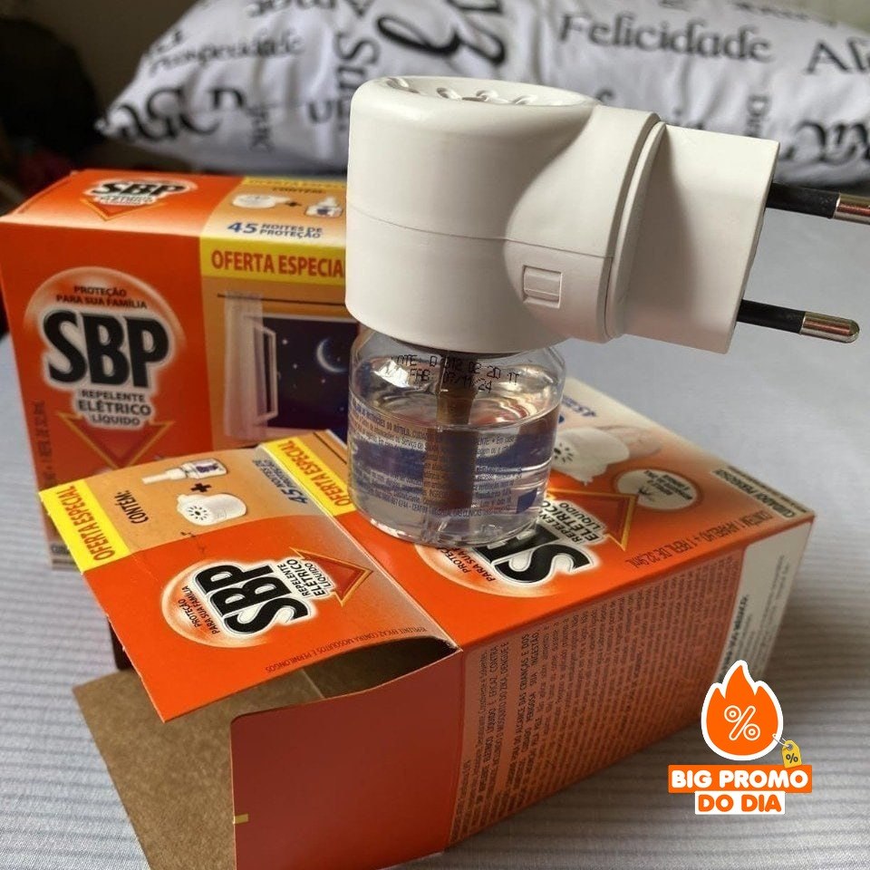 Repelente Elétrico Líquido SBP 45 Noites Novo Aparelho + Refil