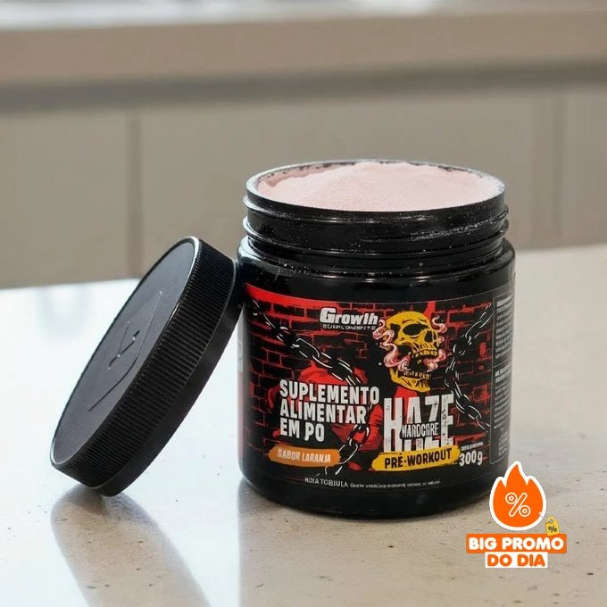 Pré-treino Haze Hardcore 300g Growth - Laranja
