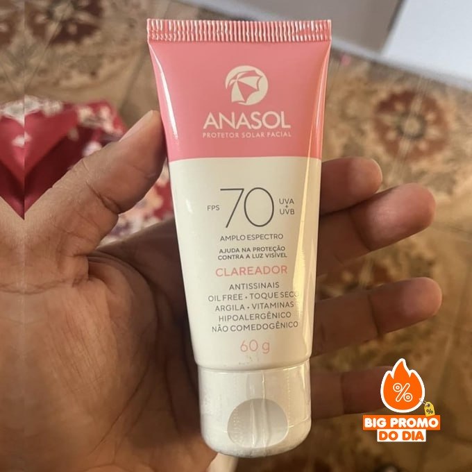 ️ Anasol - Protetor Solar Facial FPS 70 Clareador 60g