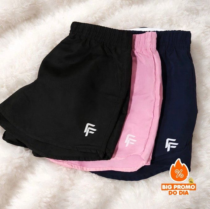 🩳 Kit 3 Shortinho Tactel Feminino