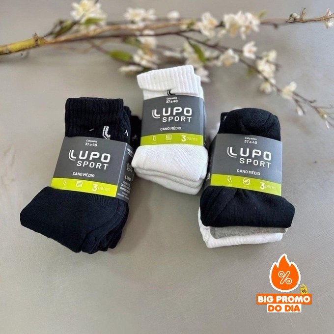 Kit 9 Pares De Meia Lupo Cano Medio