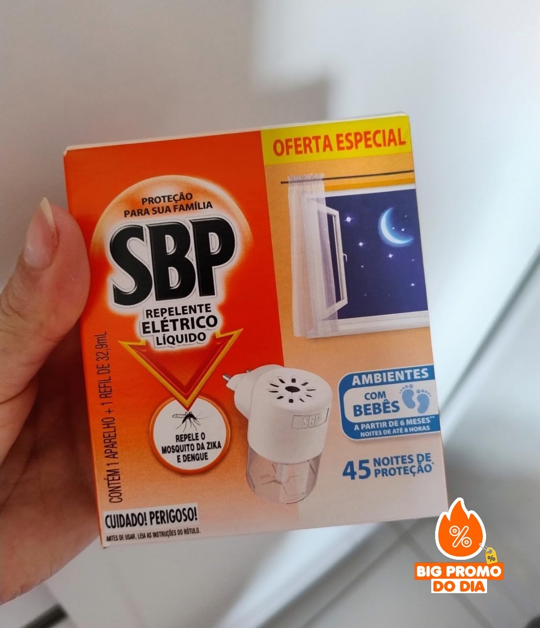 Repelente Elétrico Líquido SBP 45 Noites Novo Aparelho + Refil