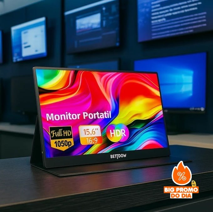 Monitor Portatil Bettdow 15,6'', FHD 1080P