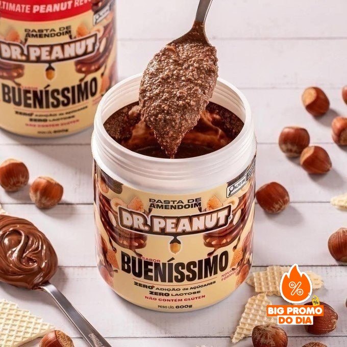 Pasta de Amendoim Dr. Peanut com Whey Protein Bueníssimo 600g