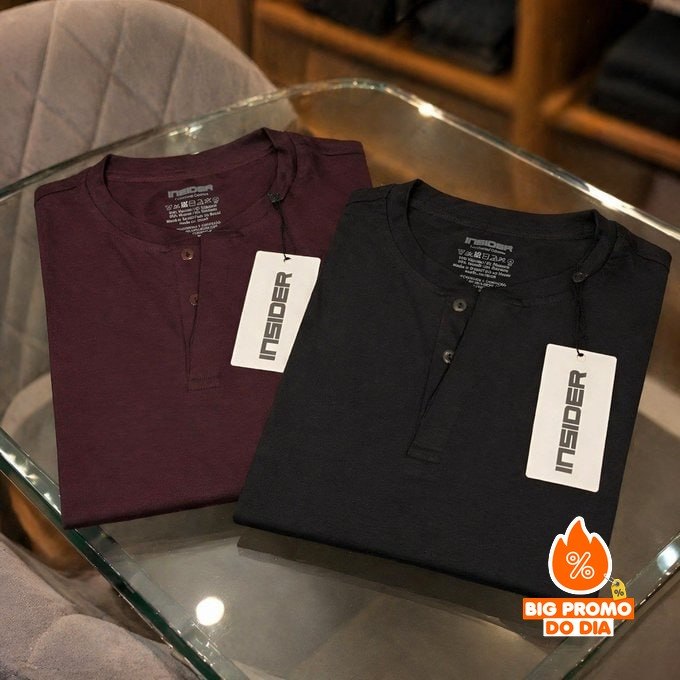 Camiseta Insider Henley Core (3 cores)