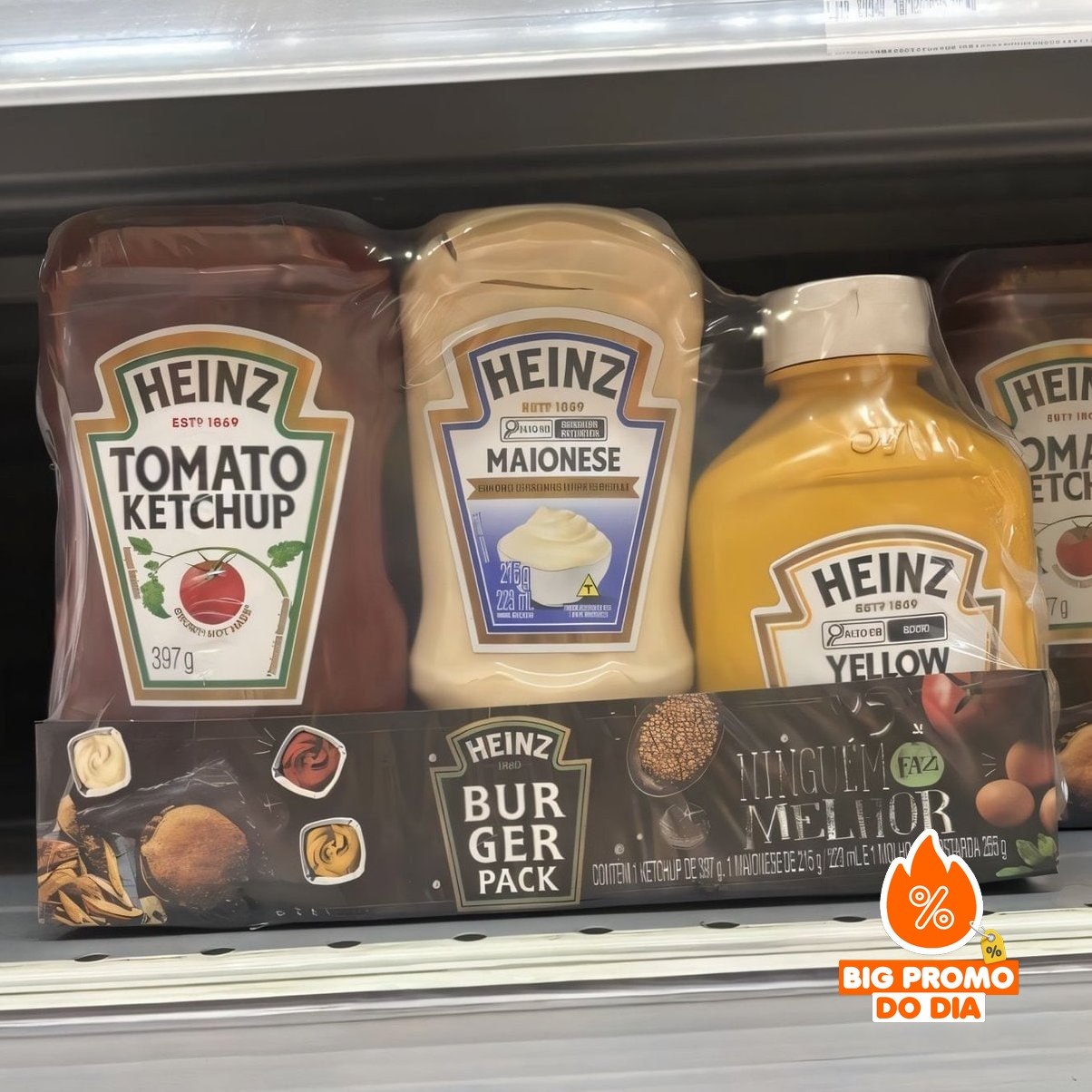 Heinz Pack Hamburguer Ketchup 397g + Maionese 215g + Mostarda 255g