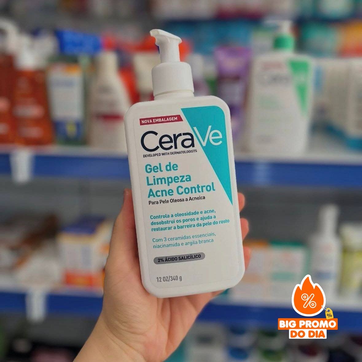 🫧 Gel de Limpeza Facial Acne Control CeraVe 340g