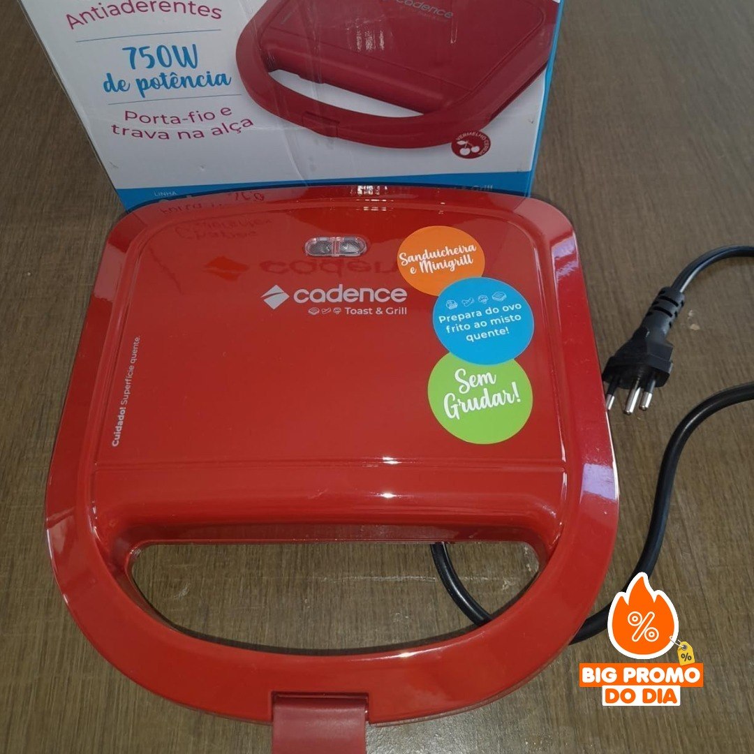 Sanduicheira Minigrill Cadence Colors Vermelha 127V