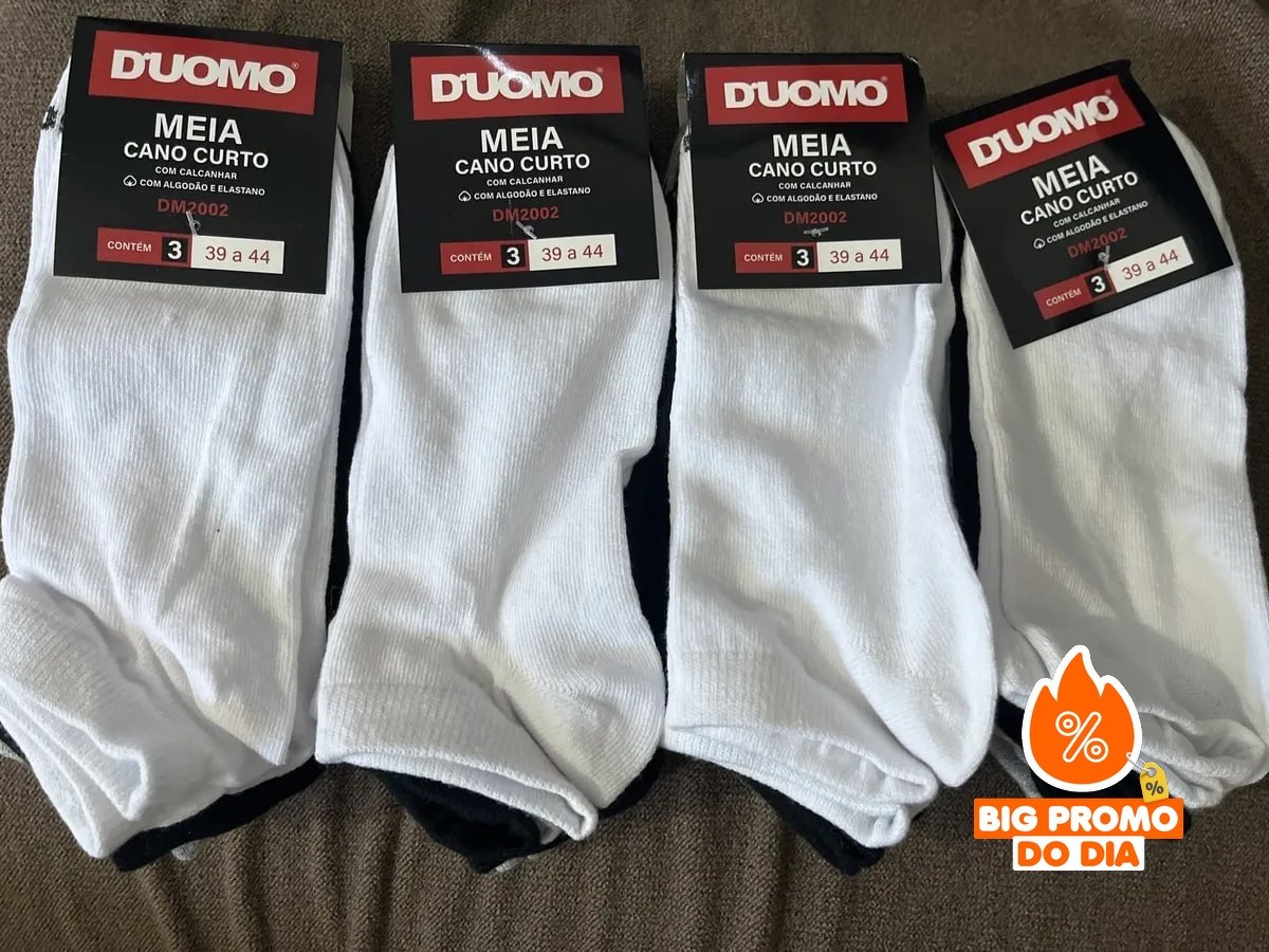 Kit 12 Pares Meia Cano Curto Soquete Algodão Duomo