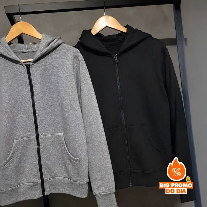 Kit 2 Moletons Com Capuz & Com Zíper