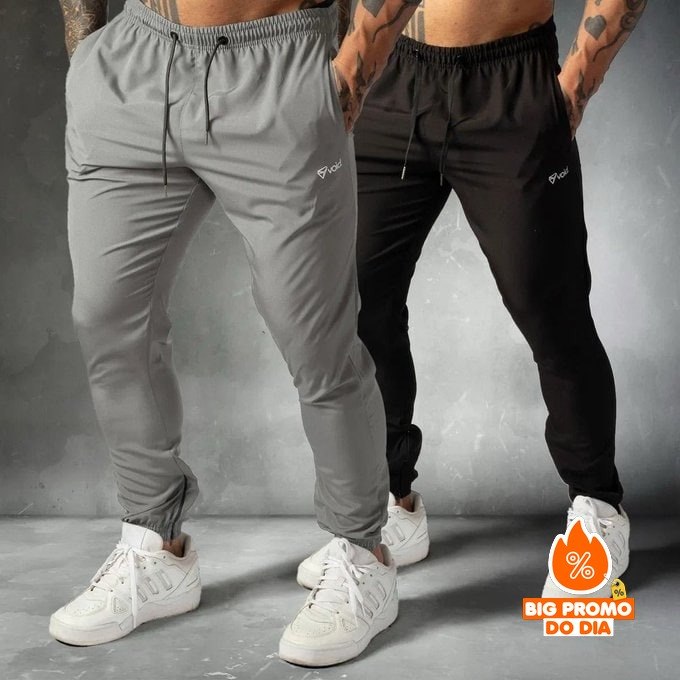 Kit 2 Calças Jogger Tactel Elastano Impulse - Opção de Cores