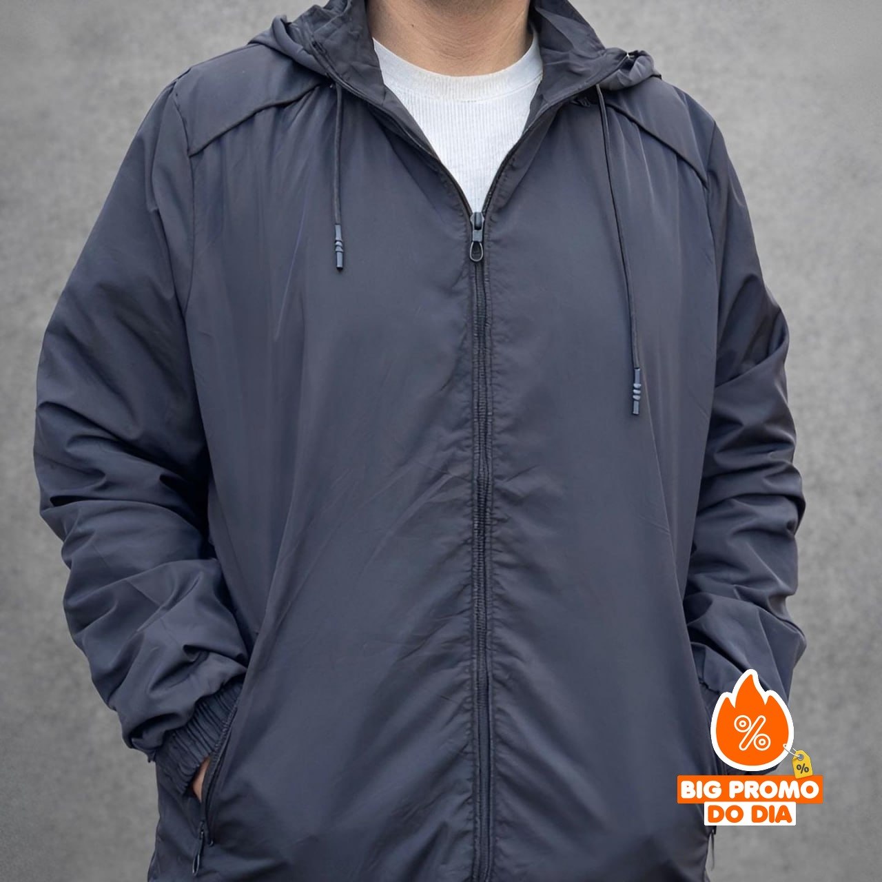 Jaqueta Corta Vento Impermeável - Azul ou Preto