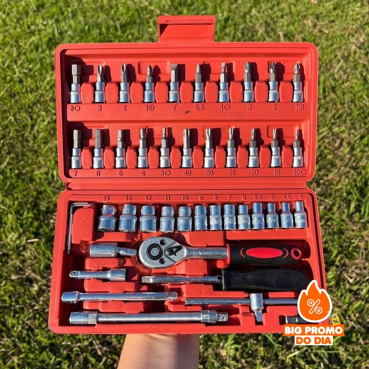 Kit Chaves Fenda Philips Catraca Soquete Allen 46 Peças