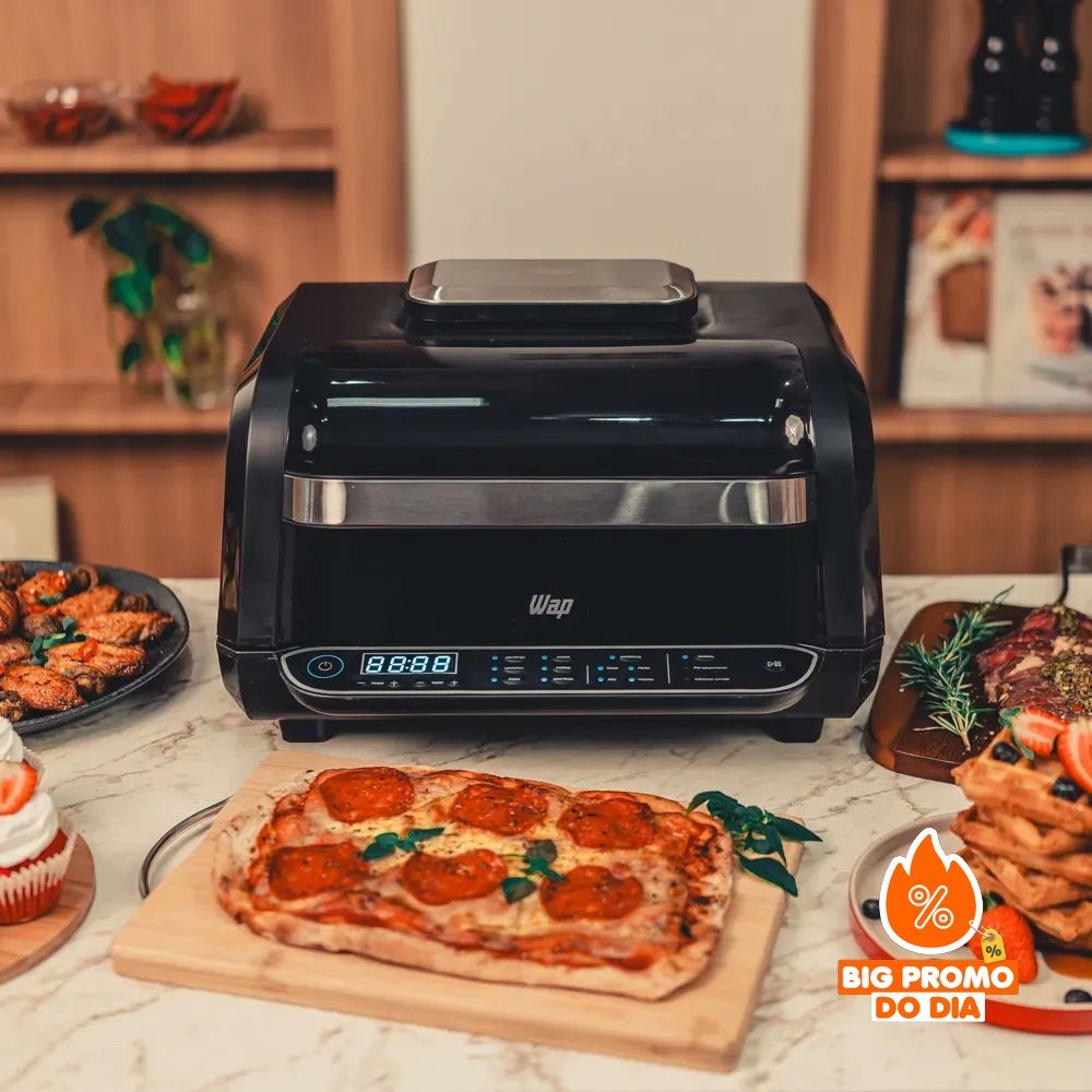 ️ Fritadeira Elétrica Air Fryer 8 em 1 Barbecue Heat Digital 6,6 Litros Wap