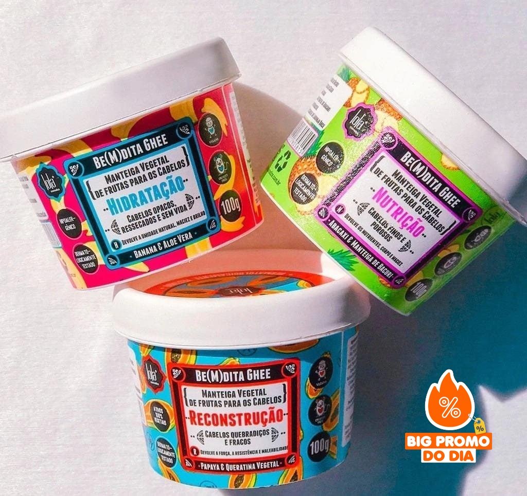 Kit Cronograma Capilar Be(m) dita Ghee 3 Produtos, Lola Cosmetics