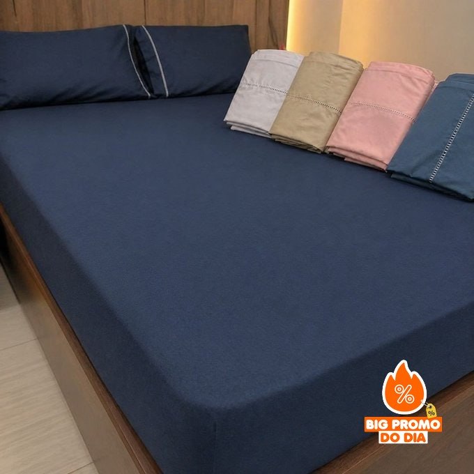 Jogo de Lençol 3 Peças 400 Fios Cama Queen