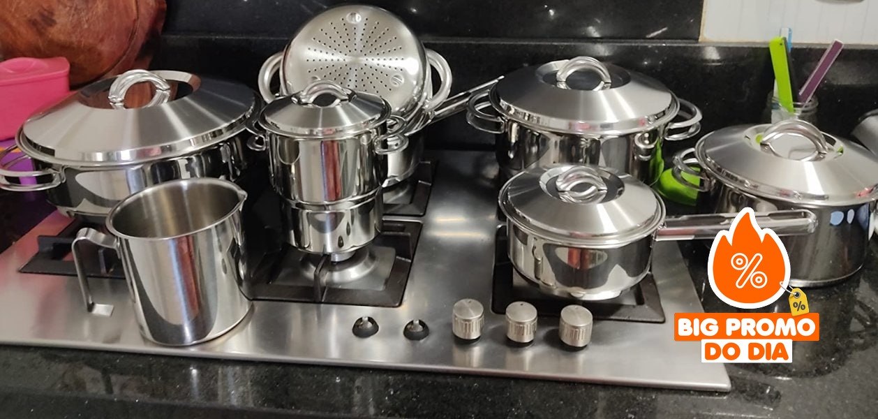 Tramontina Jogo de Panelas de Aço Inox 6 Peças Solar