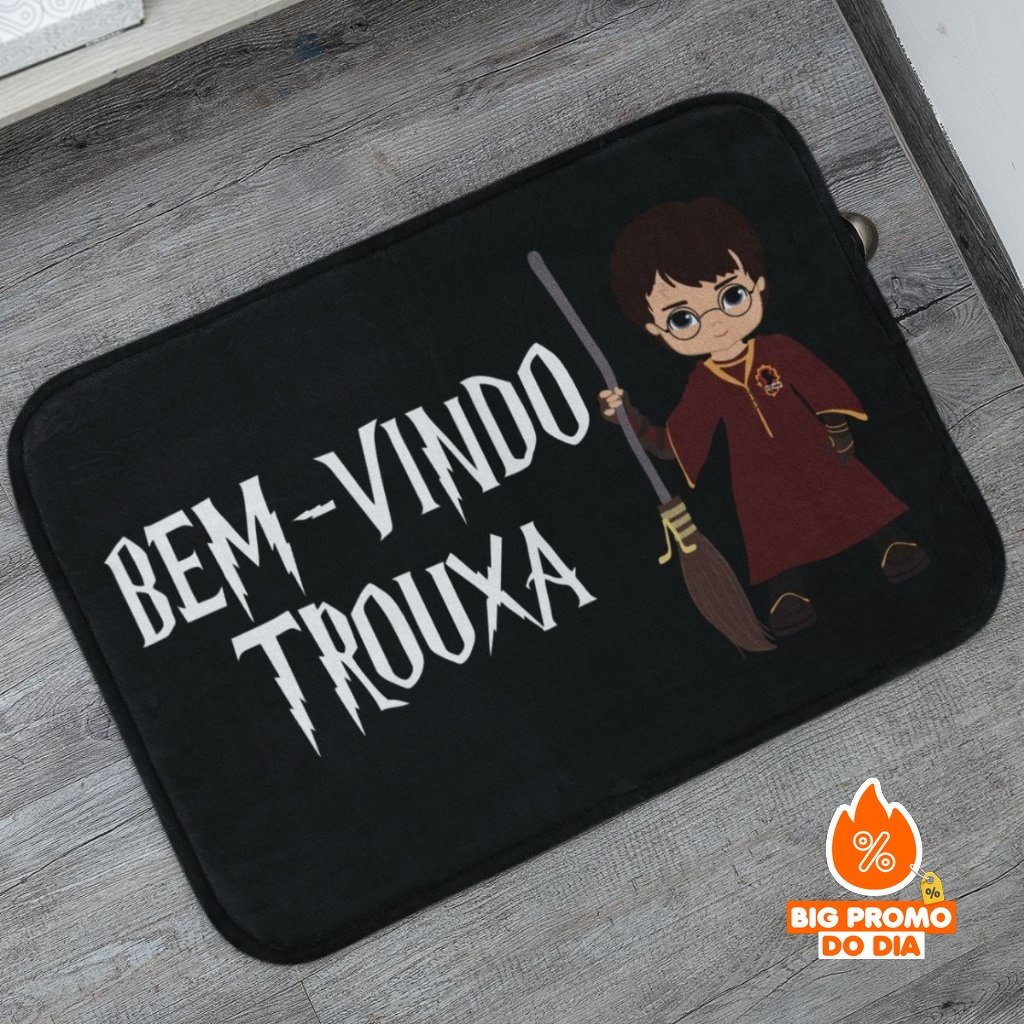 Tapete de Entrada Bem-Vindo Trouxa 55x35cm Antiderrapante - (Shopee)