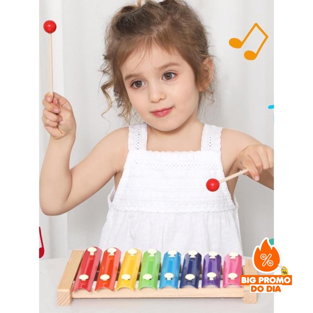 Piano De Bebê De Madeira De 8 Tons-Brinquedo Musical De Educação Infantil Para Crianças De 1 A 3 Anos - (Shopee)