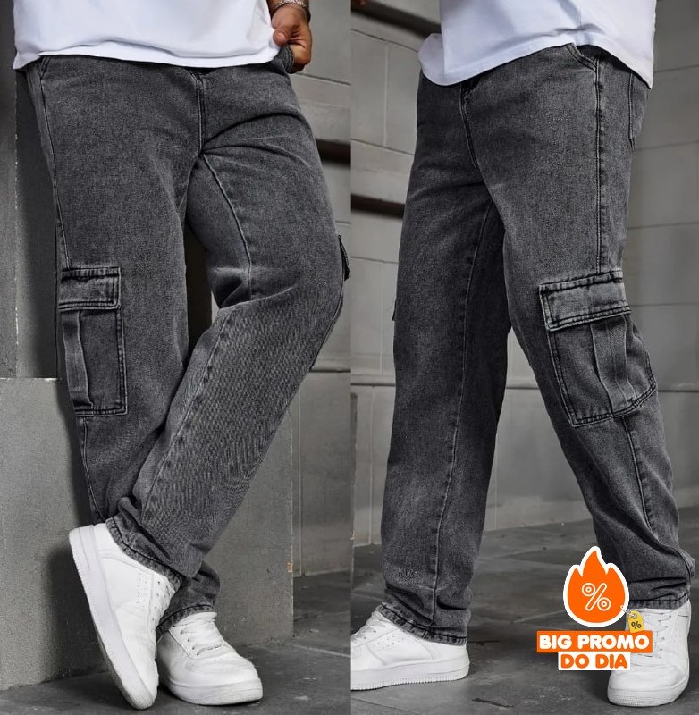 Calça Cargo Jeans Masculina - Duas Opções de Cores
