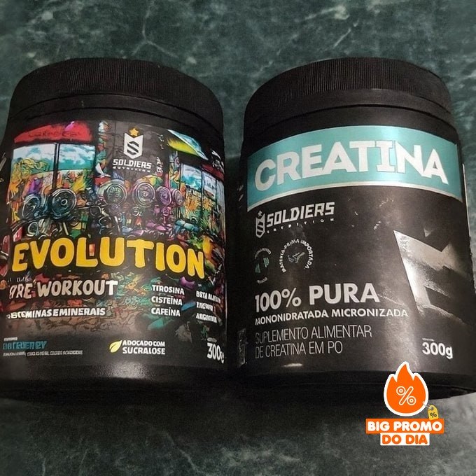 Kit: 1 Creatina 300g +1 Evolution 300g - Soldiers Nutrition