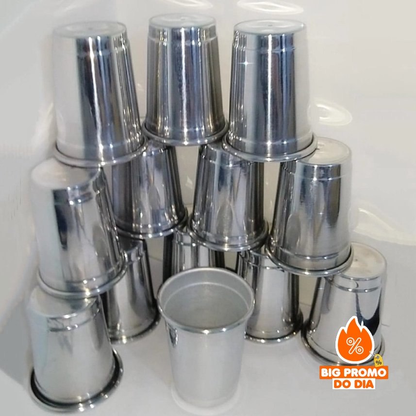 Kit Copos De Alumínio Polidos 200 ml - Bebidas - (Shopee)