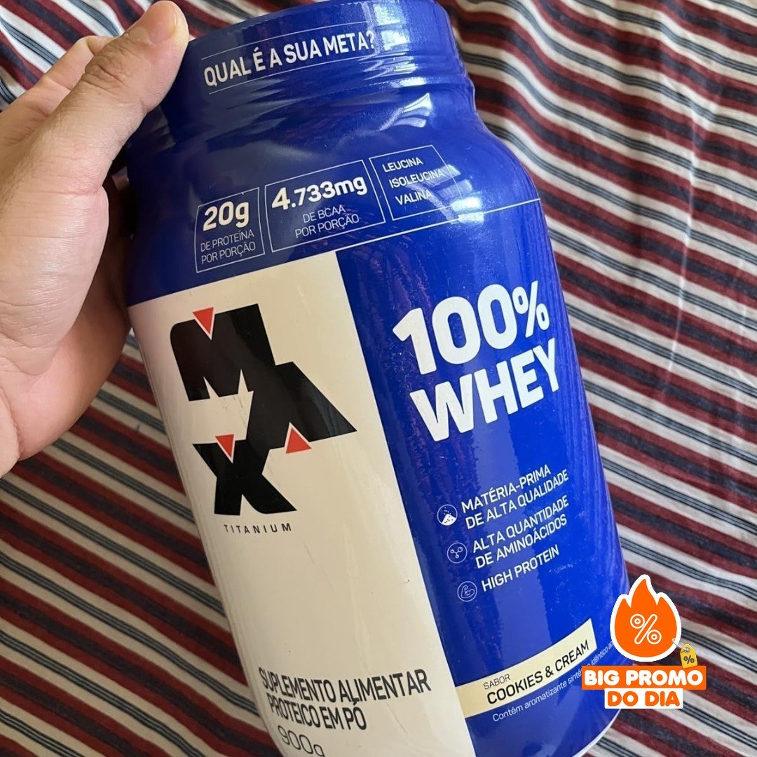 Max Titanium 100% Whey 900g - Sabor Cookies And Cream