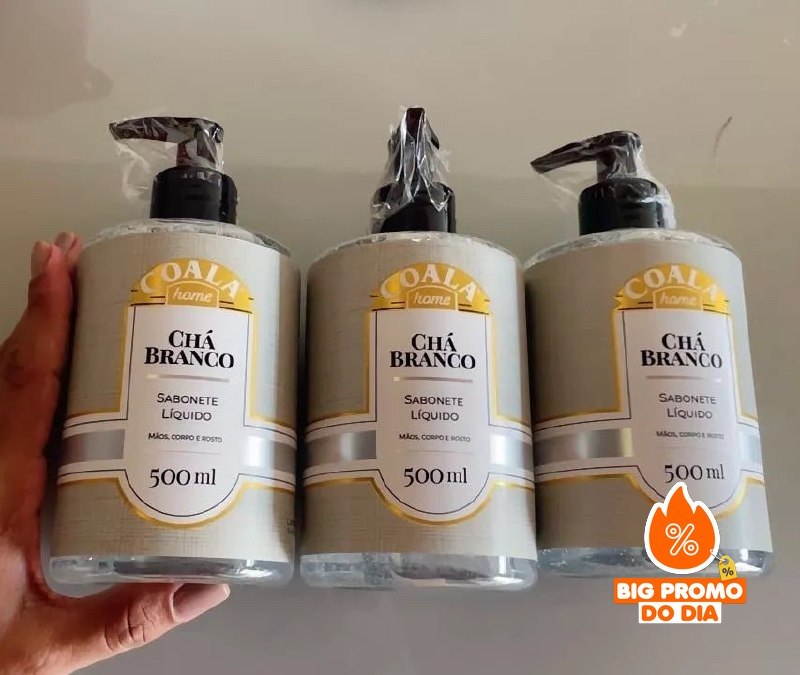 🫧 Kit 3 Unidades Sabonete Líquido Chá Branco 500ml