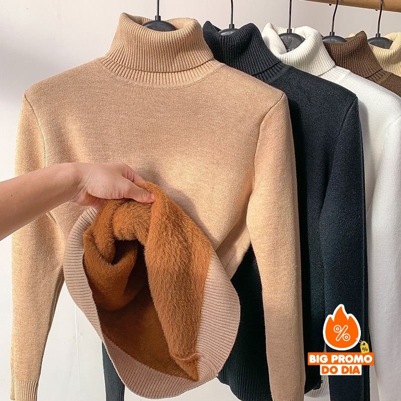Suéter Grosso De Gola Alta Para Mulheres No Inverno 2026 - (Shopee)