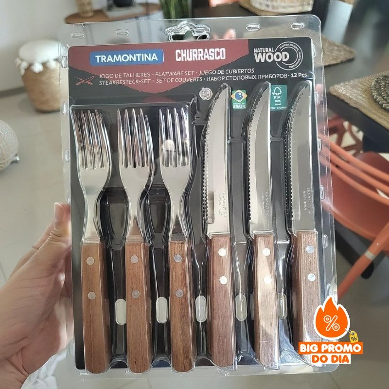 Jogo de Talheres Para Churrasco 12 Peças Dynamic Tramontina