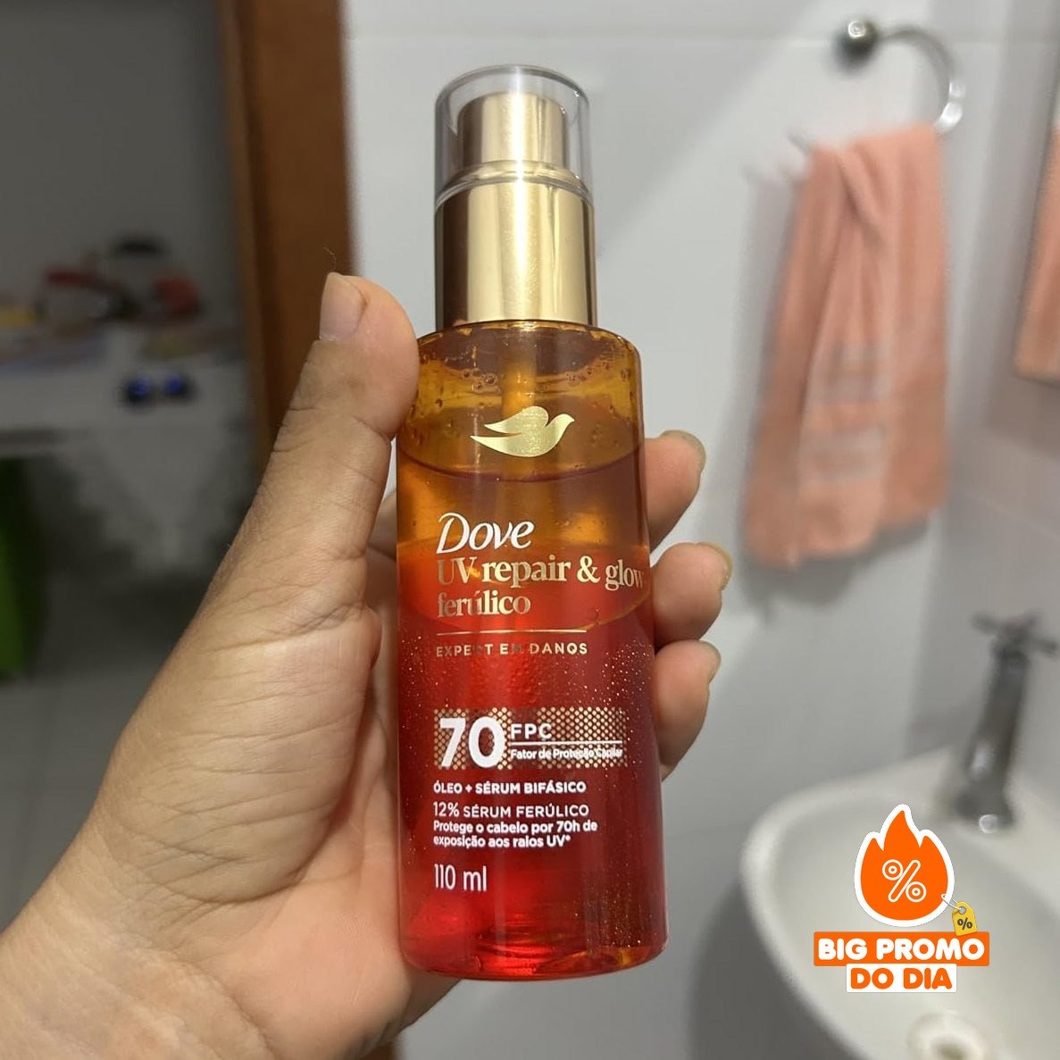 Dove Óleo e Sérum Bifásico UV Repair & Glow + Ferúlico 110ml