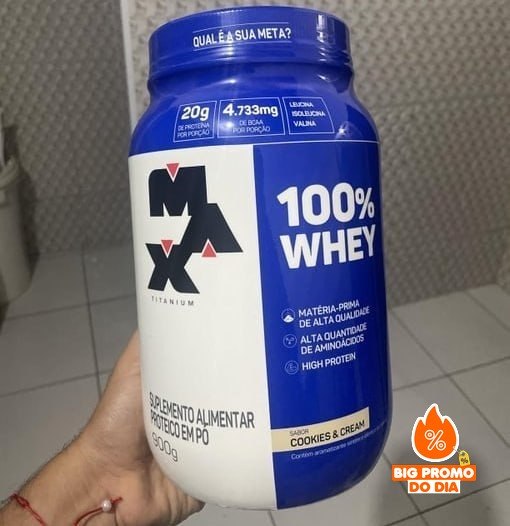 Max Titanium 100% Whey (900G) - Sabor Cookies And Cream