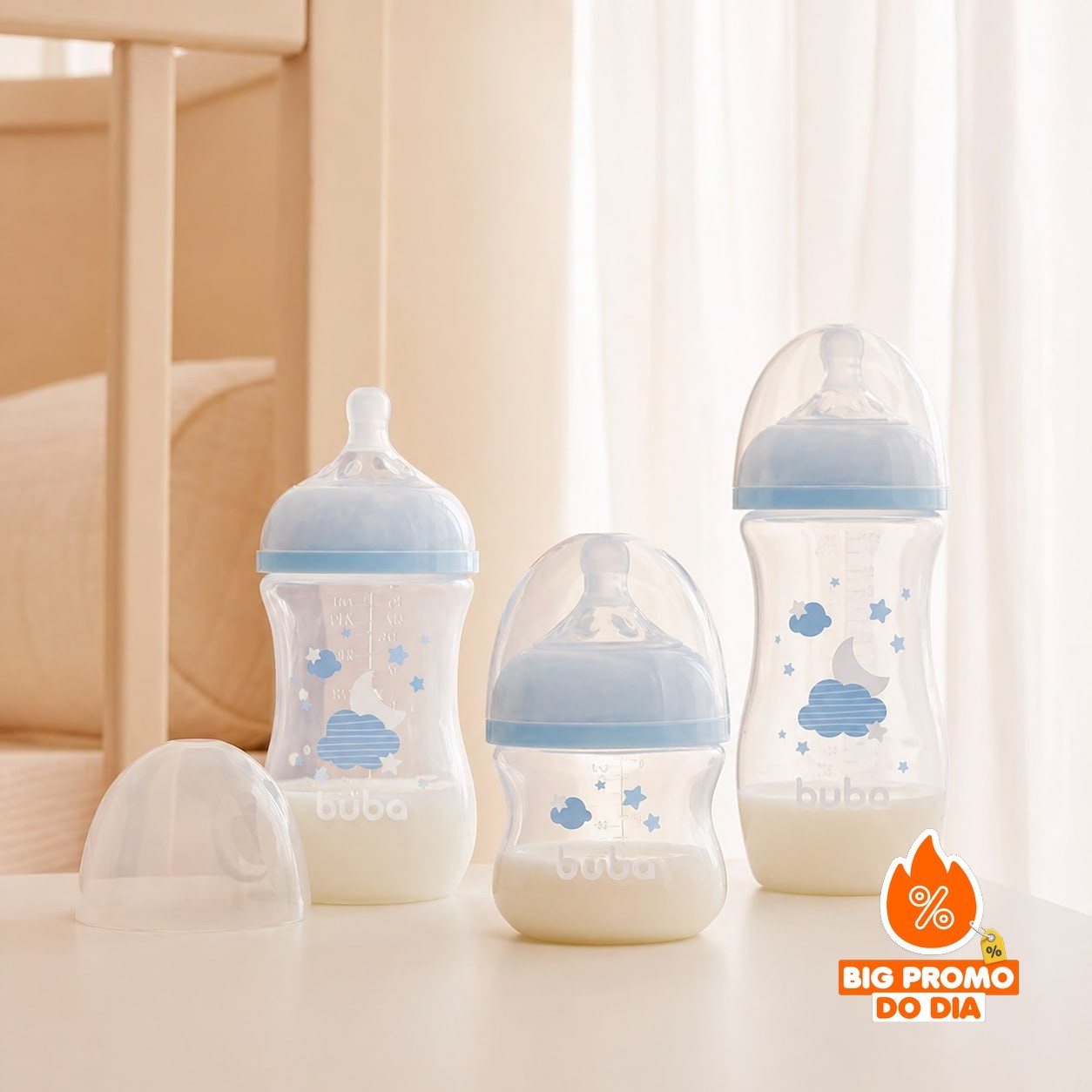 Kit 3 Mamadeiras Buba Easy Flow 120/270/330ml