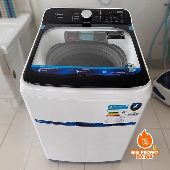 Lavadora de Roupas Midea 15kg Wave Agitador Branca 127V