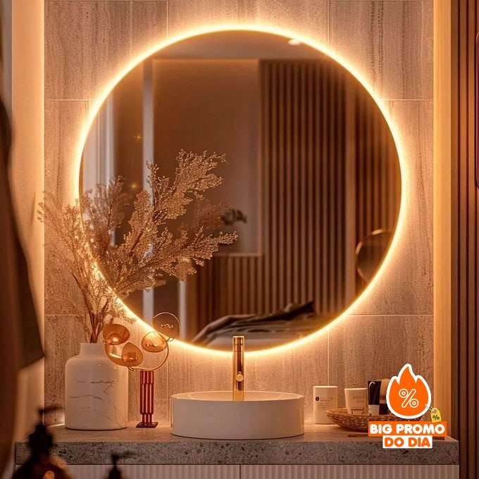 Espelho Redondo 60cm C/ Led