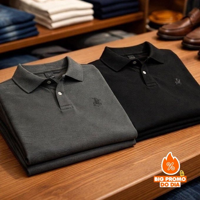 Kit com 2 Camisas Polo Piquet - Opções de Cores