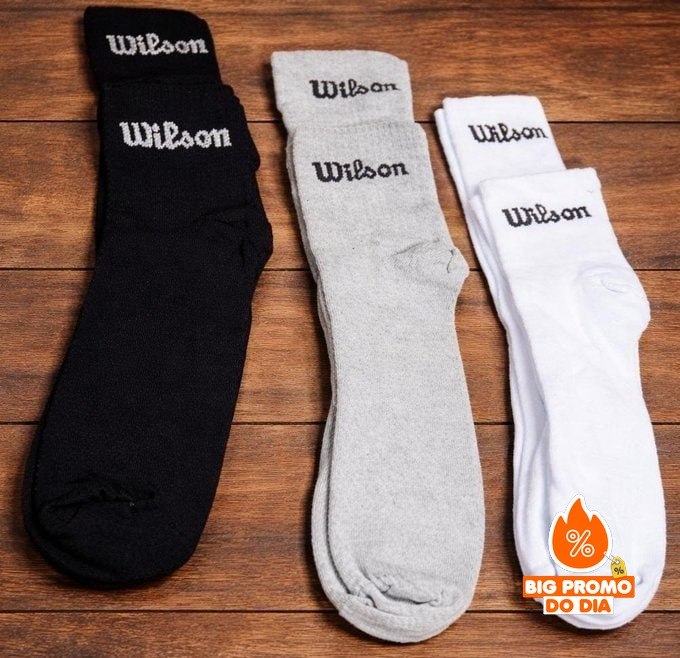 Kit 9 Pares Meias Wilson Cano Médio Masculino Adulto