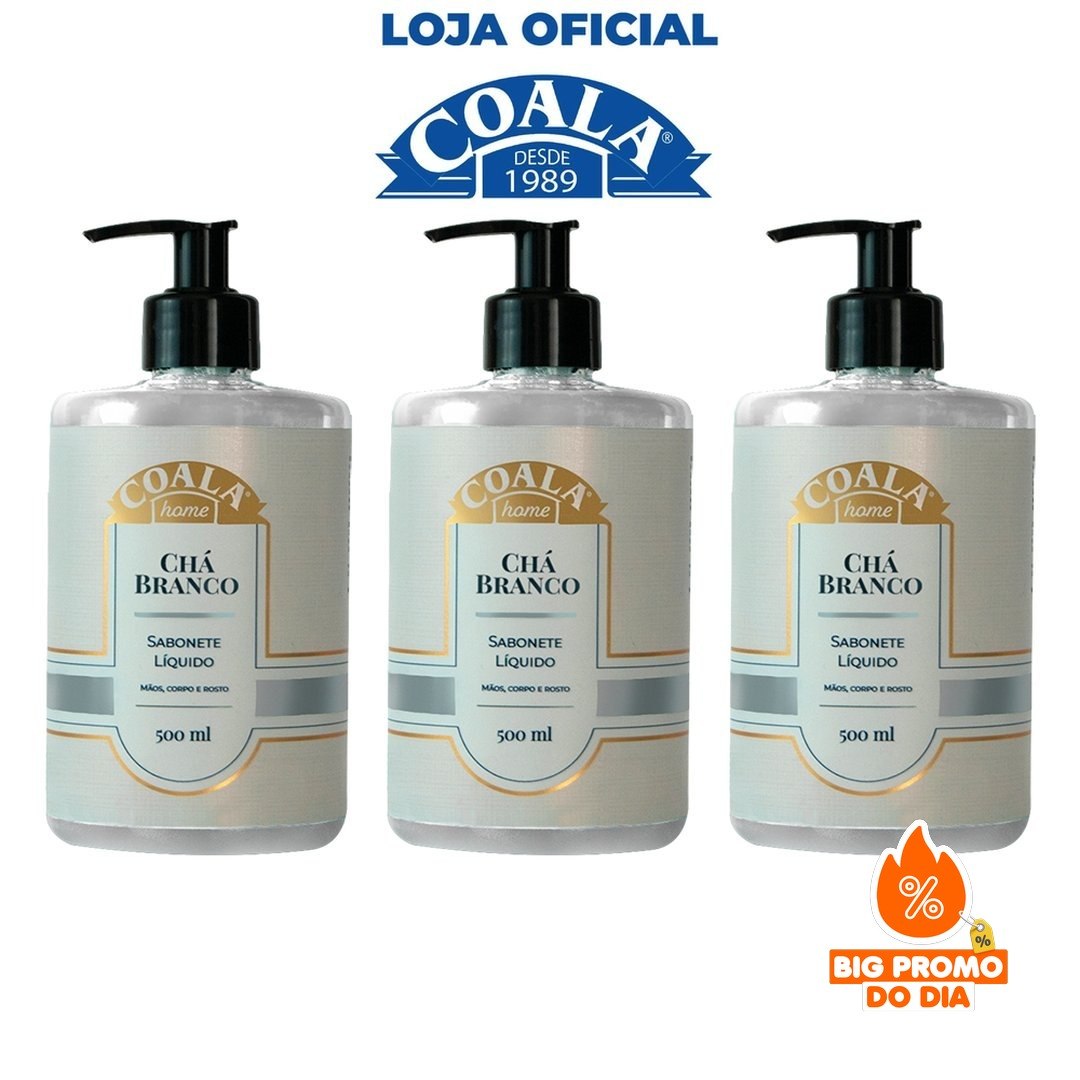 Kit 3 Unidades Sabonete Líquido Chá Branco 500 ml - (Shopee)