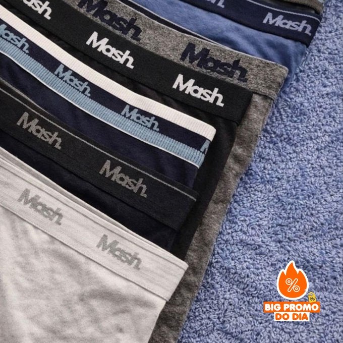 🩲 Kit Com 10 Cuecas Boxer Algodão Cotton Mash - Opções de Cores