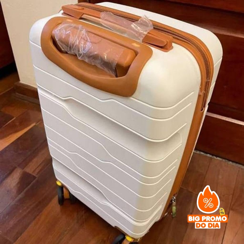 Mala Bordo 10KG Polipropileno Inquebrável Varias Cores Giratória 360° - (Shopee)