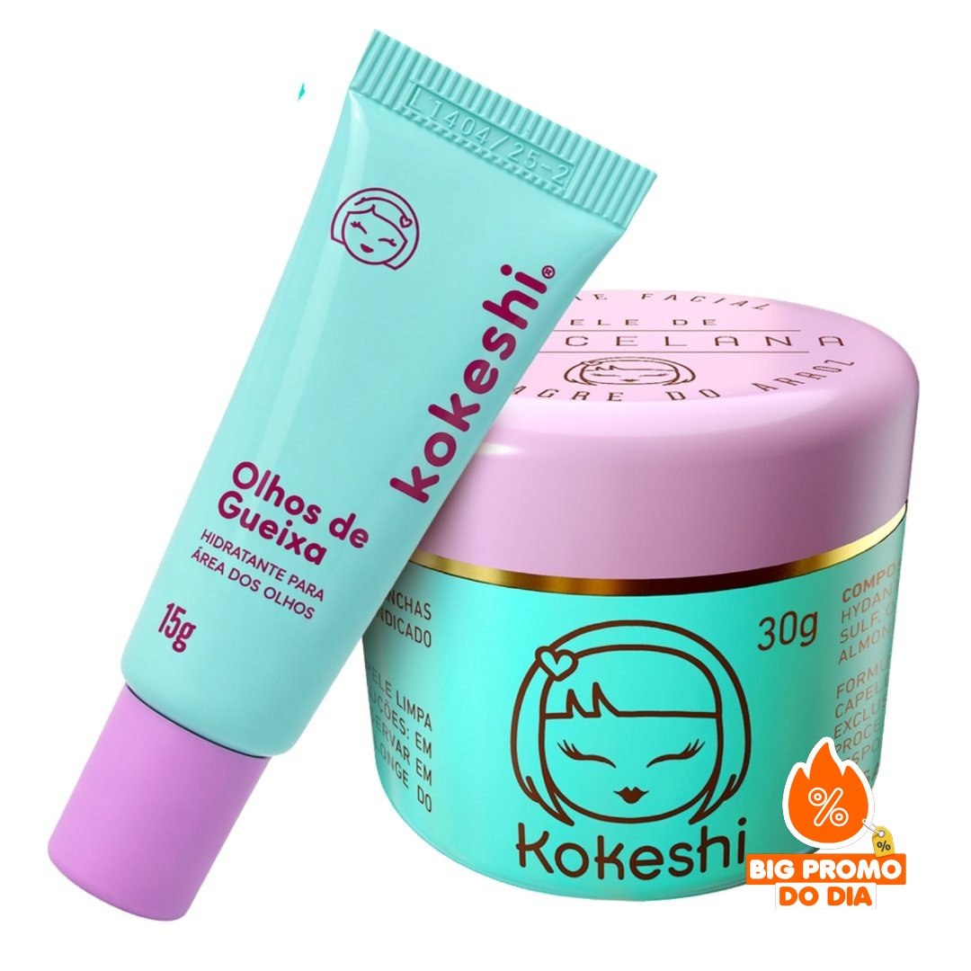 Kit Dupla Renovadores Faciais Kokeshi Pele Porcelana Olhos Gueixa - (Shopee)
