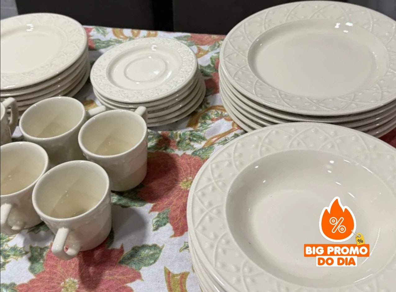 Conjunto de Jantar Daily Marfim 30 Peças Oxford