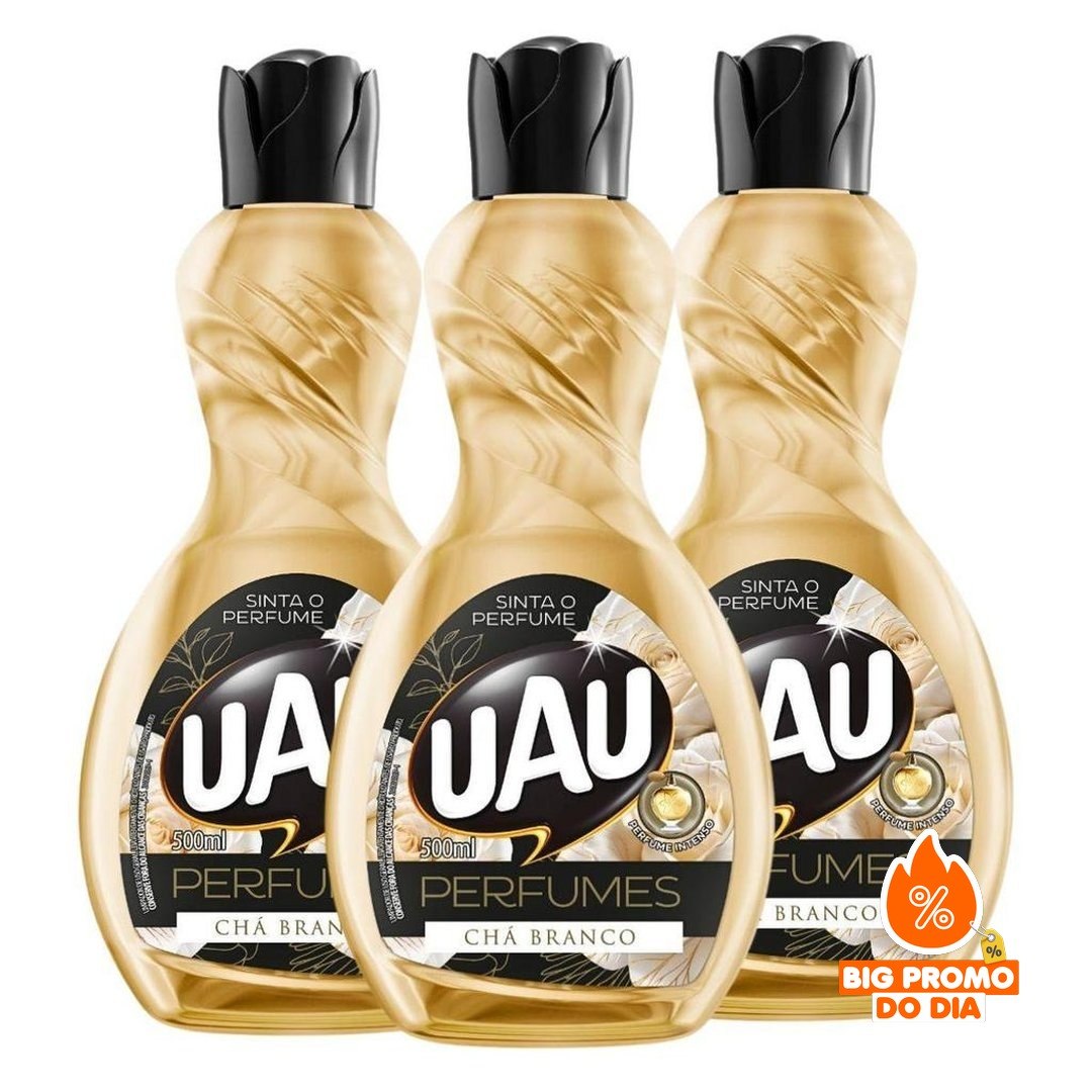 Kit 3un Limpador 500ml UAU Perfume Chá Branco - (Shopee)