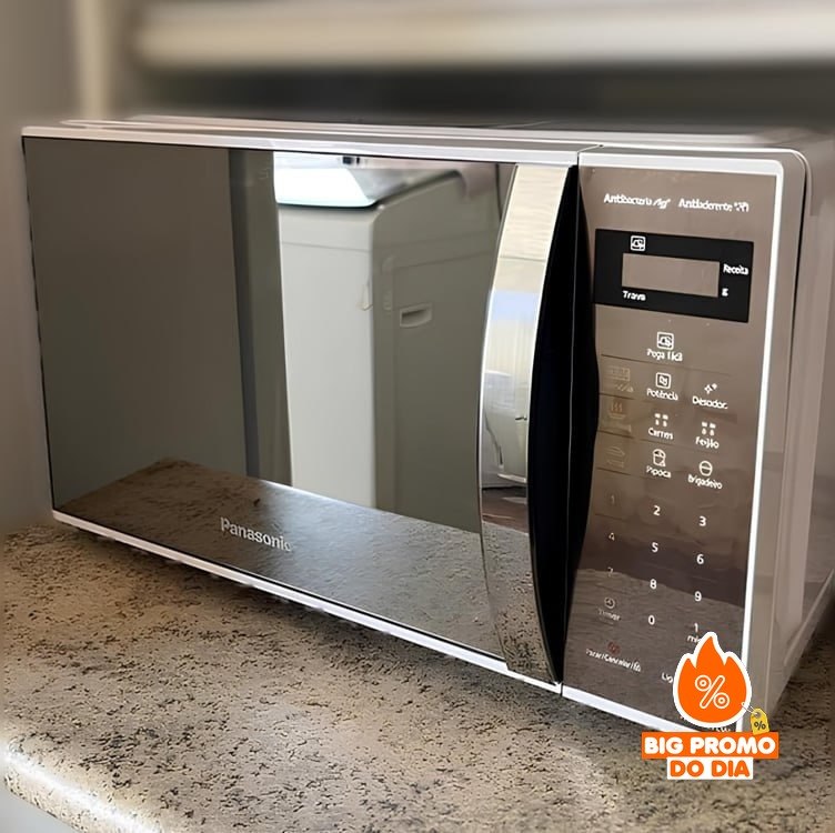 ️ Micro-ondas Panasonic 21L Branco Espelhado