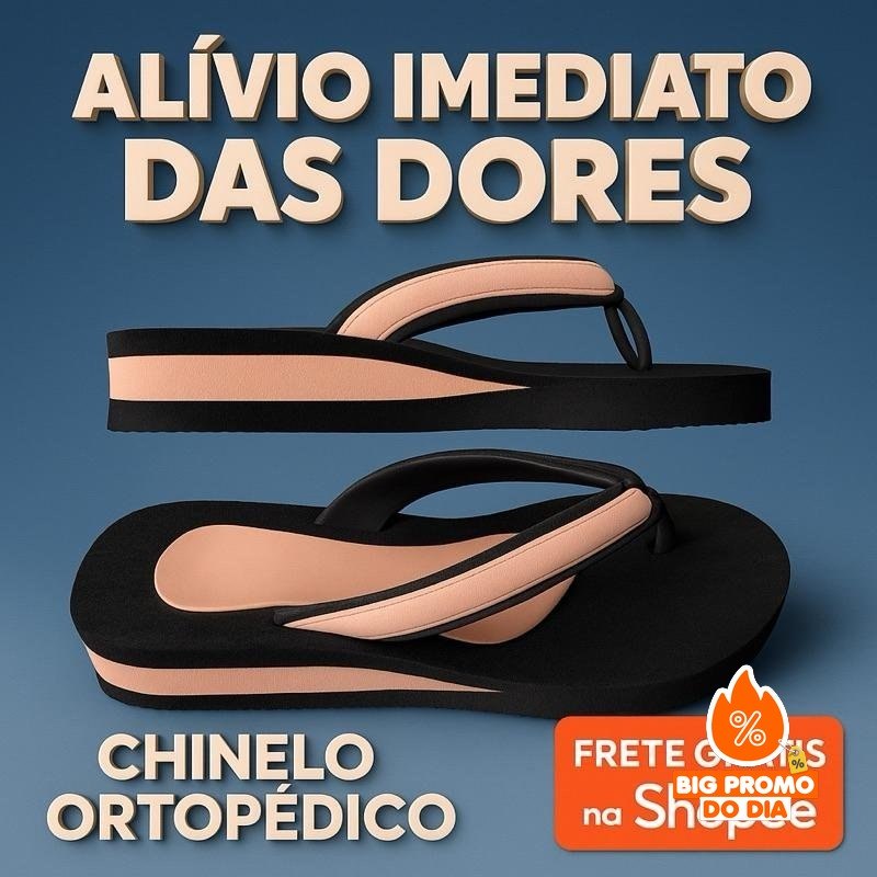 Chinelo ortopédico confortável antiderrapante sandália para fascite plantar - (Shopee)