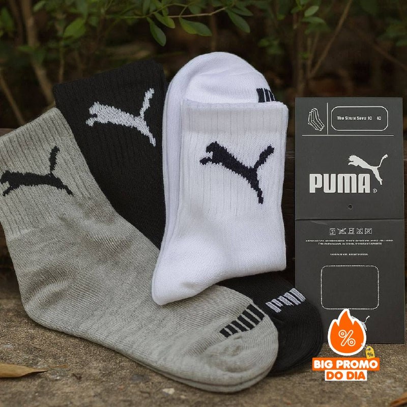 Kit 6 Pares Meias Puma Cano Médio