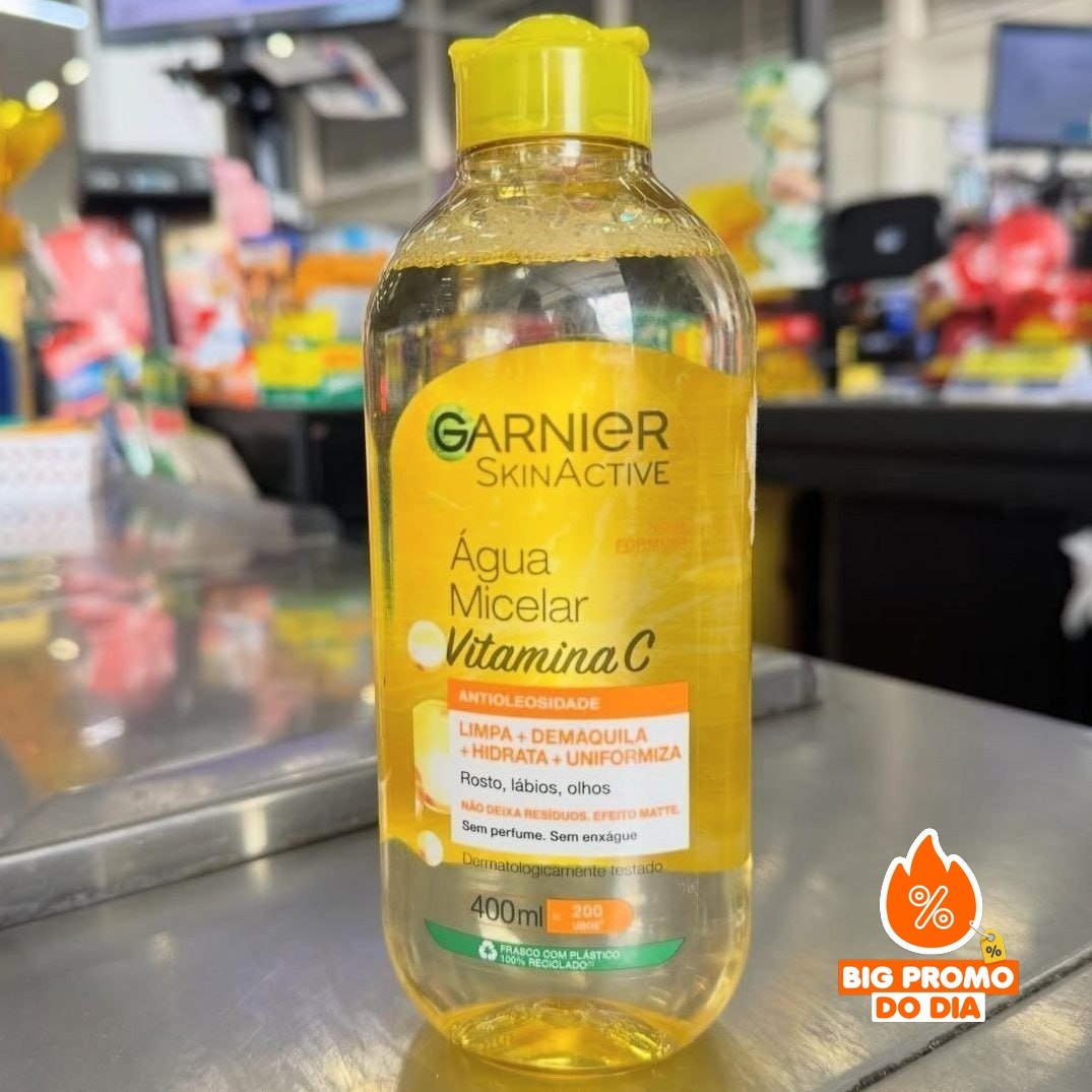 Garnier SkinActive, Água Micelar Antioleosidade com Vitamina C, 400ml